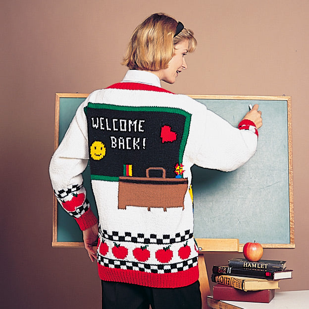 Teacher's V-Neck Cardigan Pattern – Mary Maxim