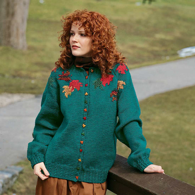Autumn Leaves Cardigan Pattern – Mary Maxim