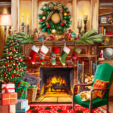 Rest by the Fireplace Jigsaw Puzzle