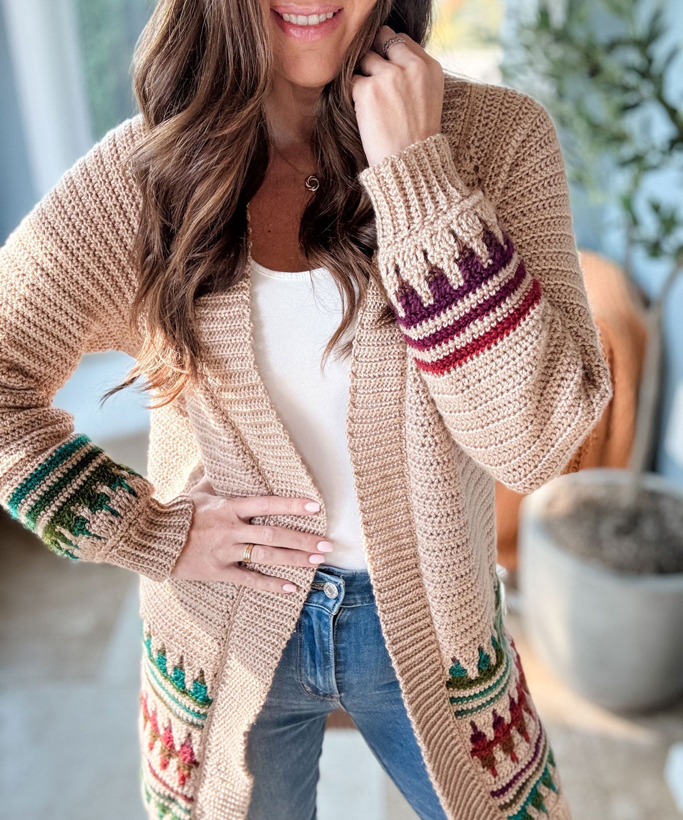 Autumn's Charm Mosaic Duster Length Cardigan – Mary Maxim