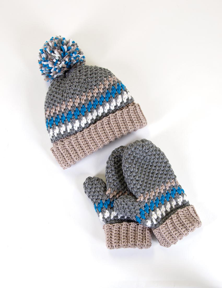 Patrón de gorro, guantes y diadema