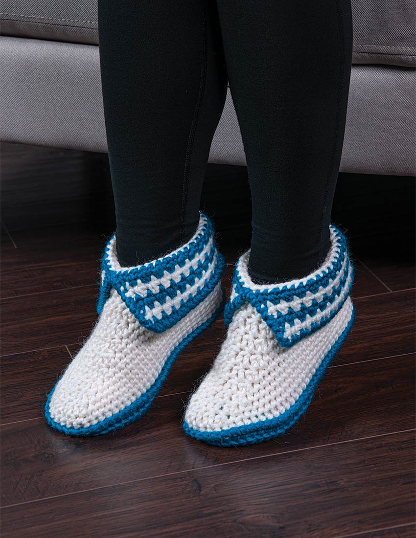 Patrón de pantuflas con puños