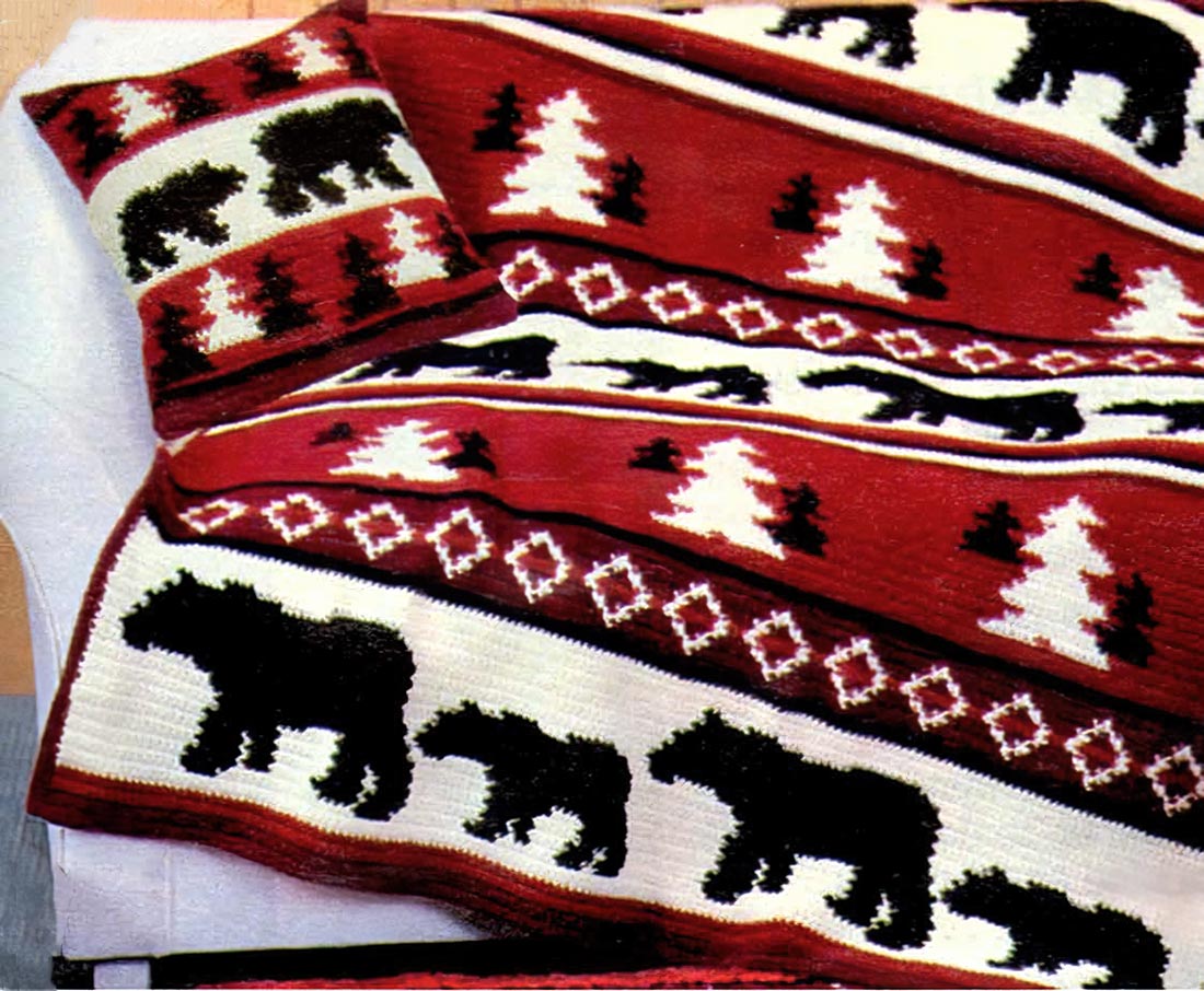 Lodge Look Afghan Pattern – Mary Maxim