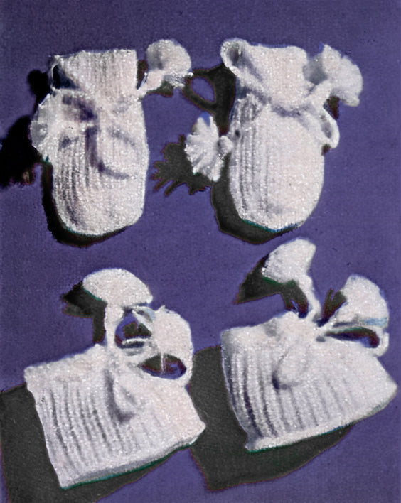 Modèle de chaussons et de mitaines