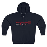 Sweat à capuche entièrement zippé Mary Maxim - Logo rouge - Unisexe