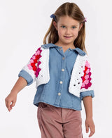 Free Rosy Petals Hexagon Cardi Pattern
