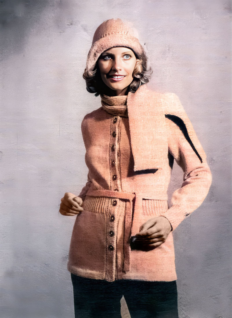 Ladies' Cardigan, Hat and Scarf Pattern