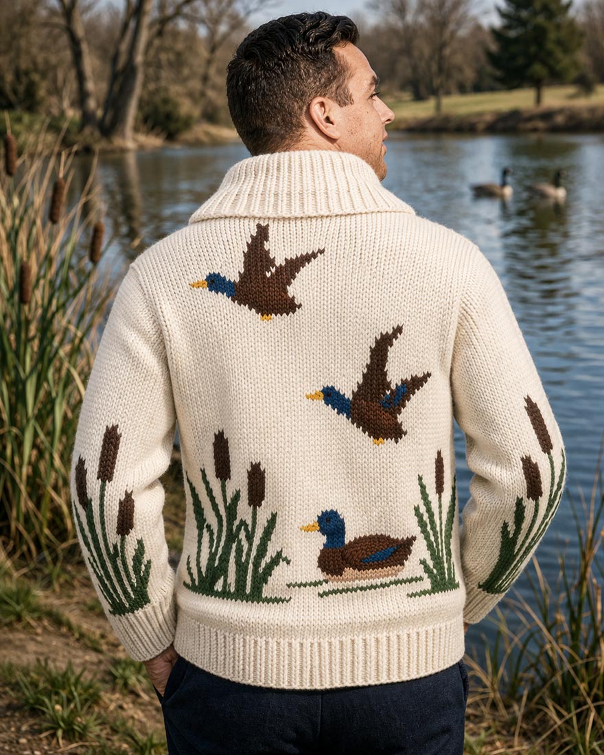 Ducks and Cat-Tails Cardigan Pattern