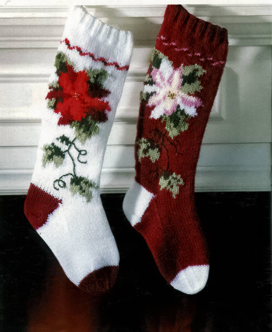 Poinsettia Stockings Pattern – Mary Maxim