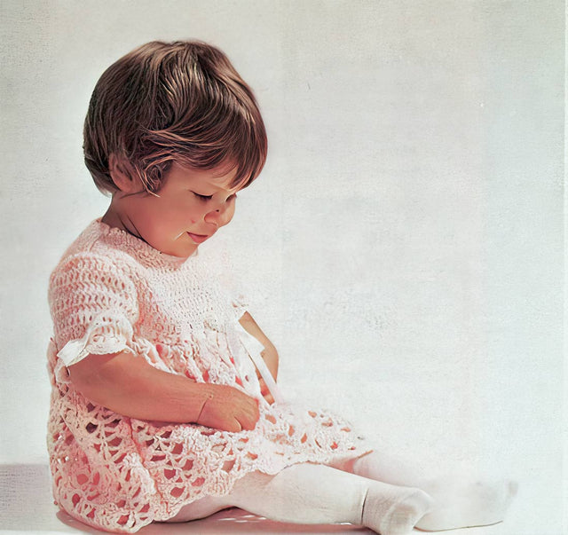 childs crochet dress pattern ABC Knitting Patterns