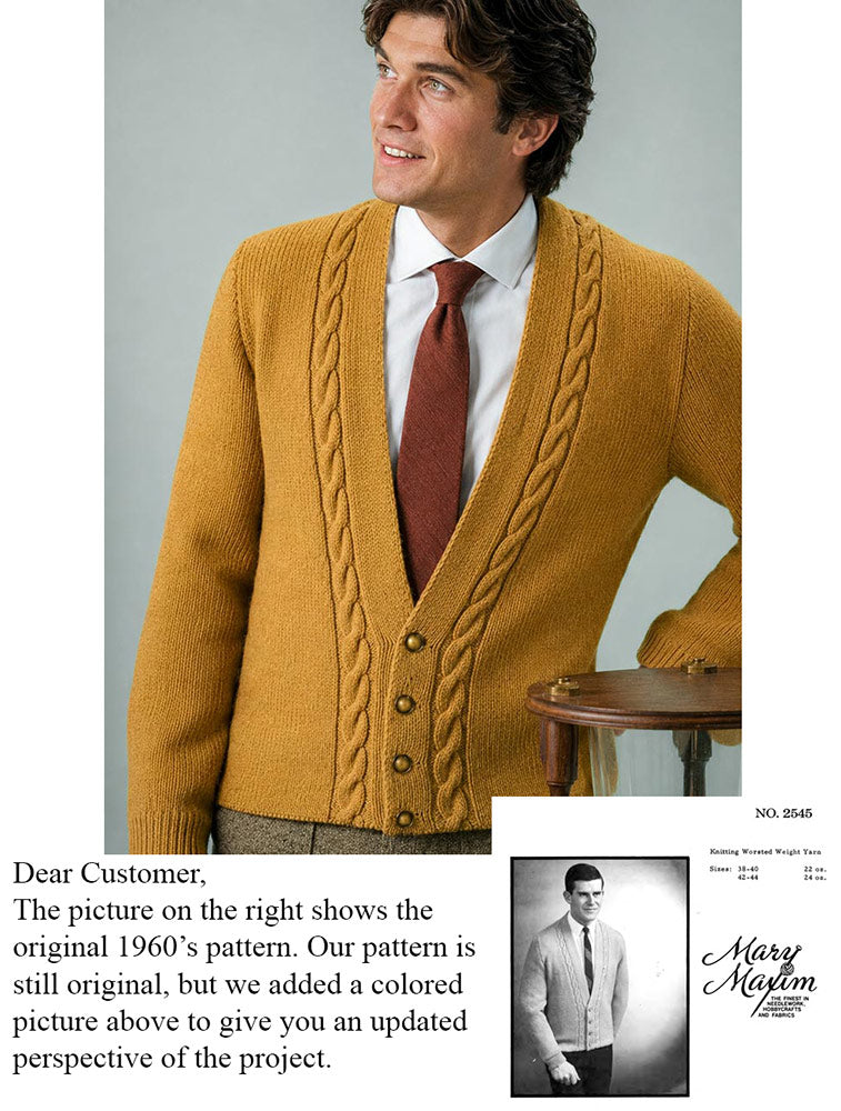 Patrón de cárdigan de ochos para hombre