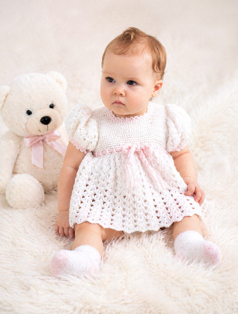 girls crochet dress Baby Dress Pattern – Mary Maxim