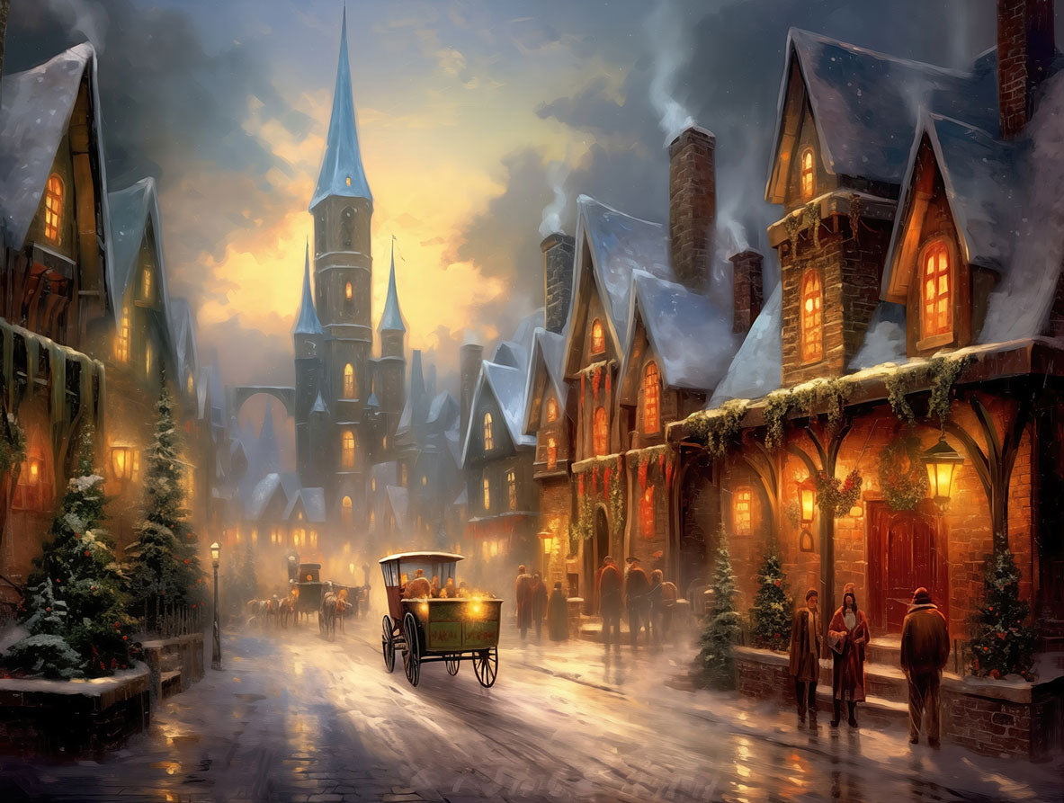 Vintage Christmas Evening Jigsaw Puzzle