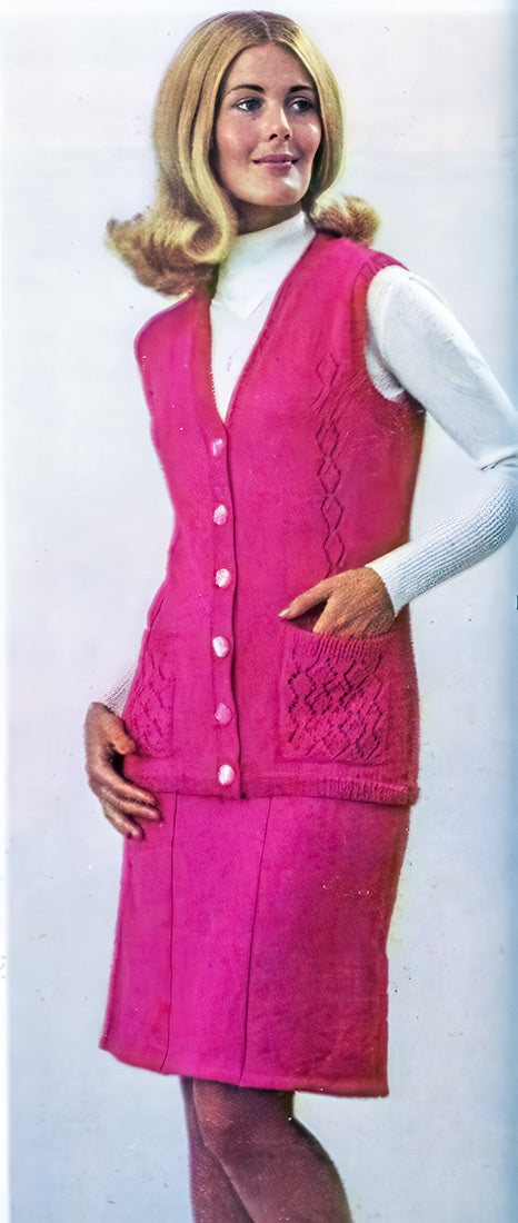 Patrón de chaleco y falda