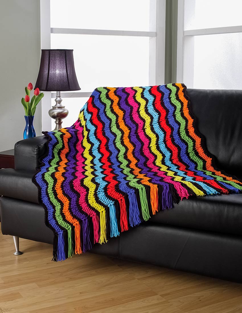Bright Ripple Throw Pattern – Mary Maxim