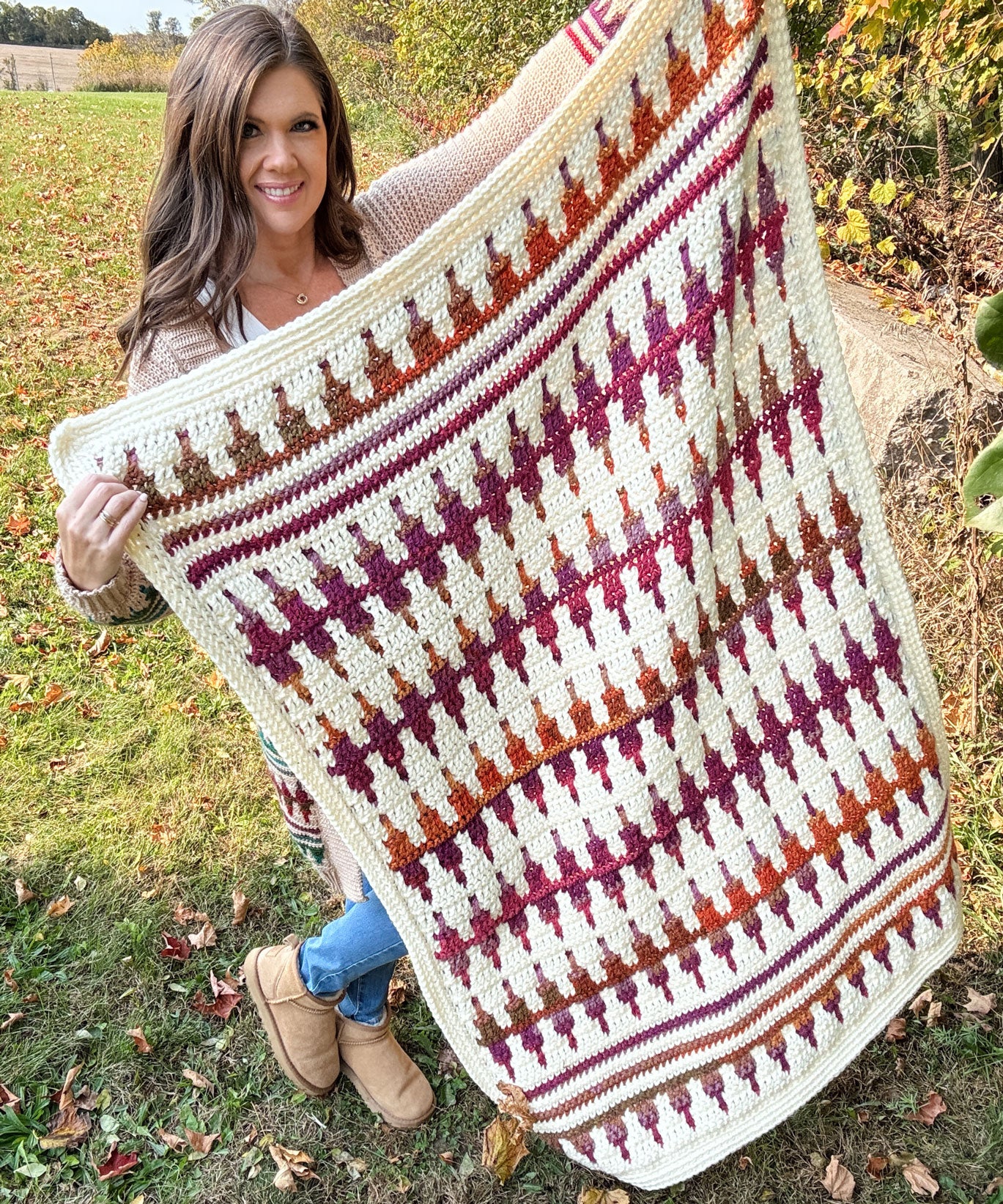 Autumn's Charm Mosaic Blanket – Mary Maxim