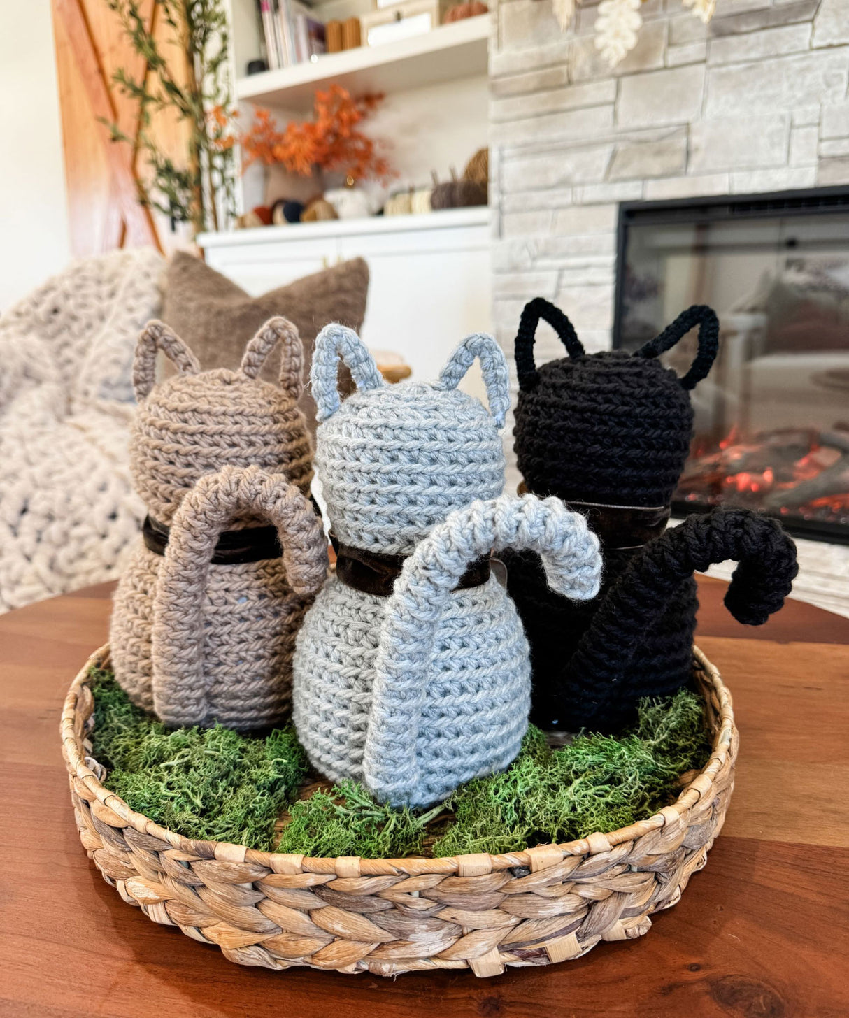 Rustic Farmhouse Crochet Ami Cats