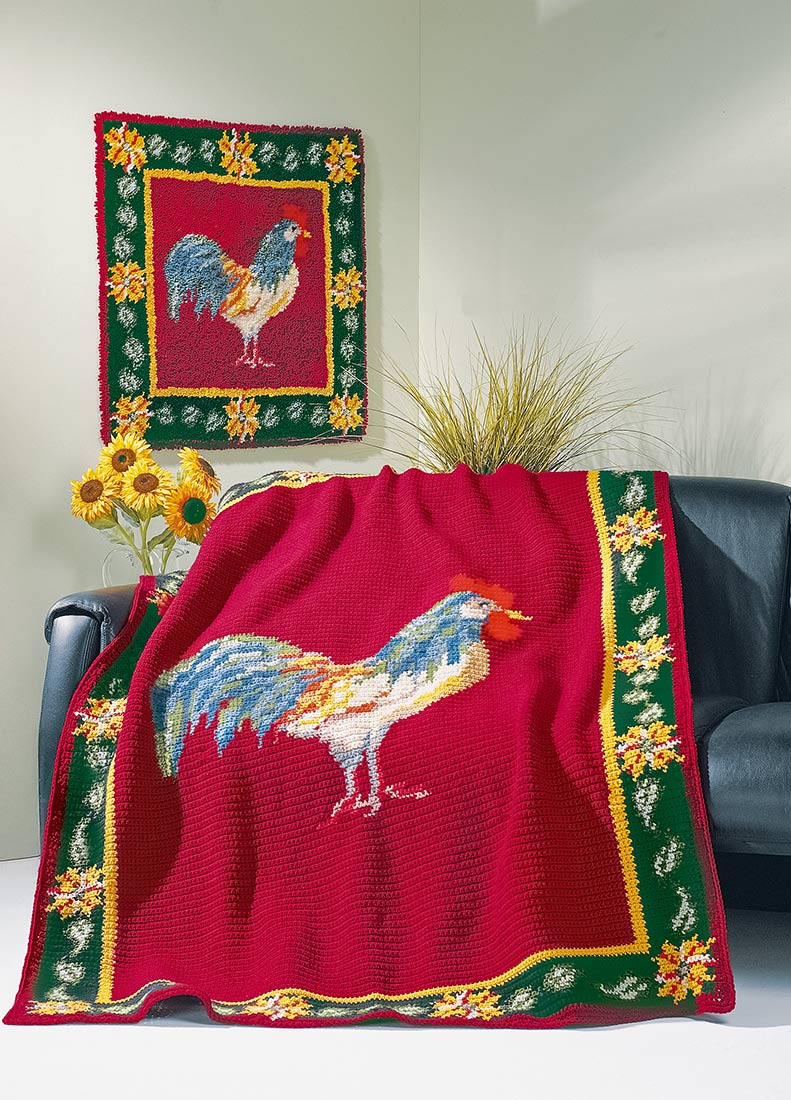 Imperial Rooster Afghan Pattern – Mary Maxim