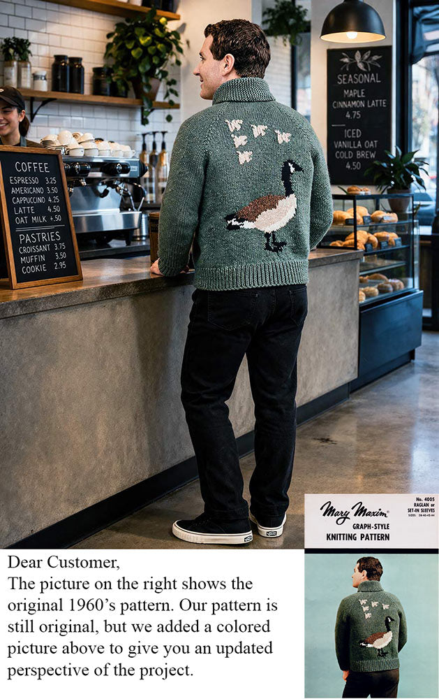 Goose Zip-Up Cardigan Pattern – Mary Maxim