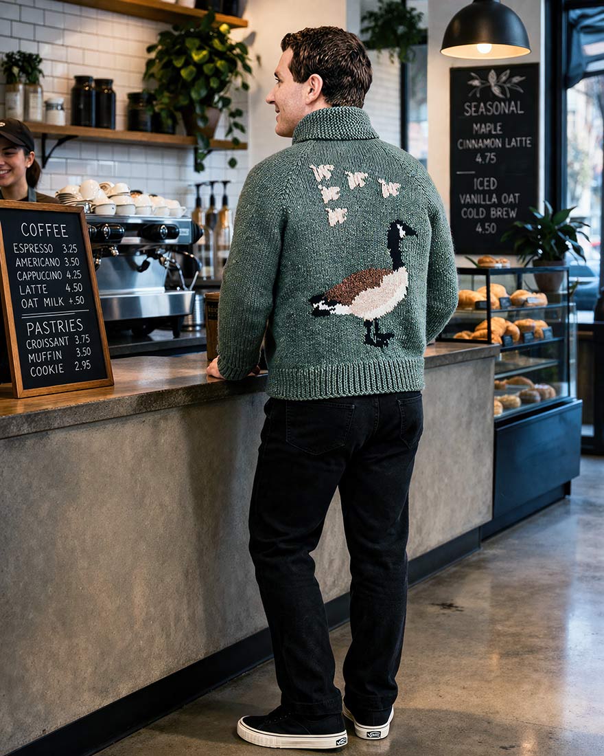 Goose Zip-Up Cardigan Pattern – Mary Maxim