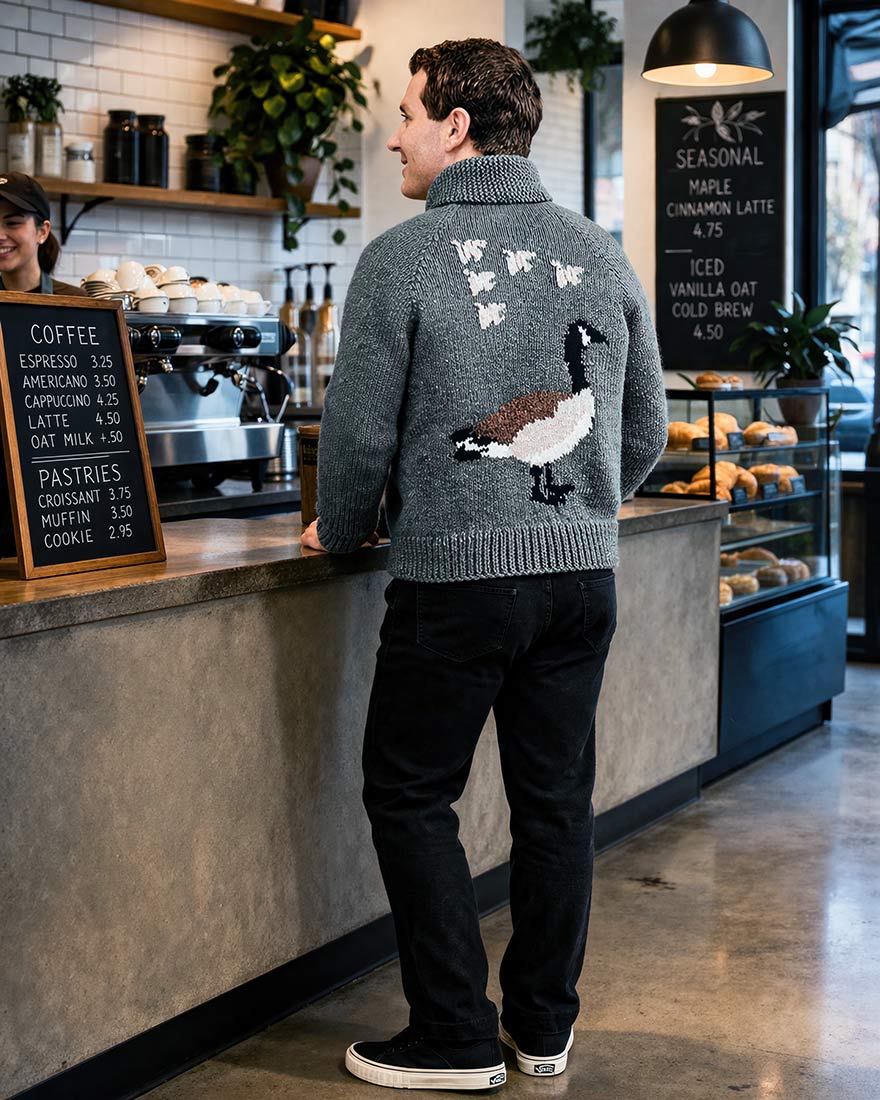 Goose Zip-Up Cardigan Pattern – Mary Maxim