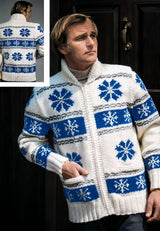 Patrón de cárdigan de copo de nieve para hombre