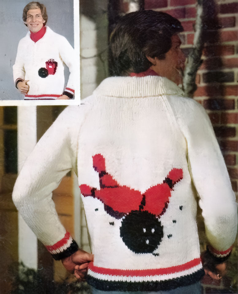Men's or Ladies' Bowling Cardigan Pattern