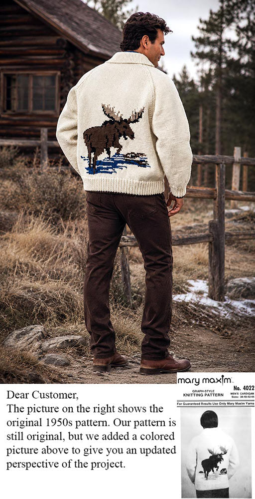 Men's Moose Cardigan Pattern – Mary Maxim