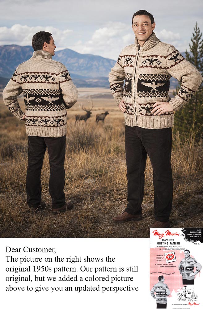 Thunderbird Men's Cardigan Pattern