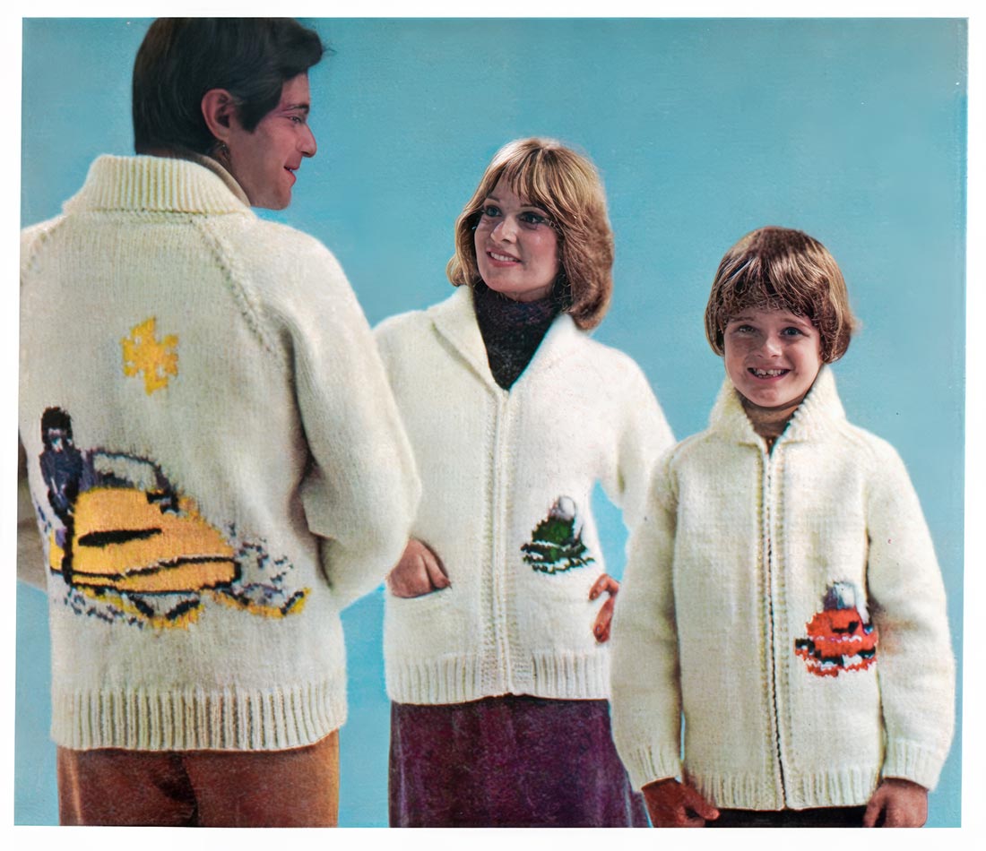 Children's Snowmobile Cardigan Pattern