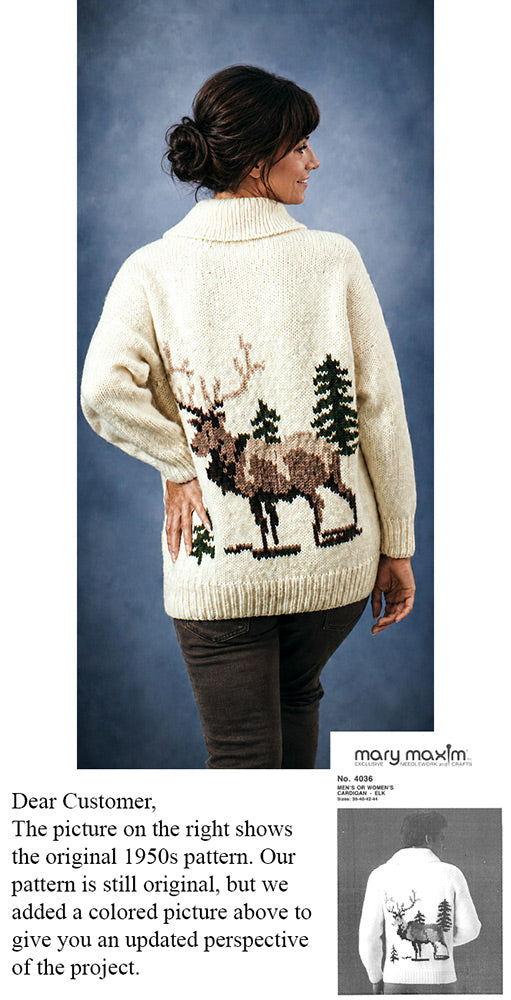 Men's or Woman's Elk Cardigan Pattern – Mary Maxim