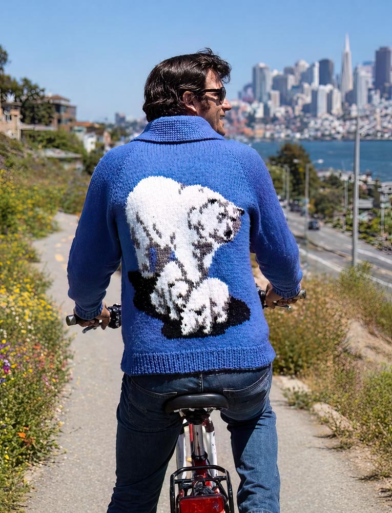 Men's or Ladies' Polar Bear Cardigan Pattern – Mary Maxim