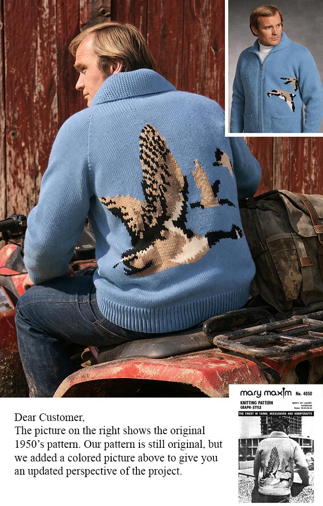 Patron de cardigan d'oie pour homme ou femme