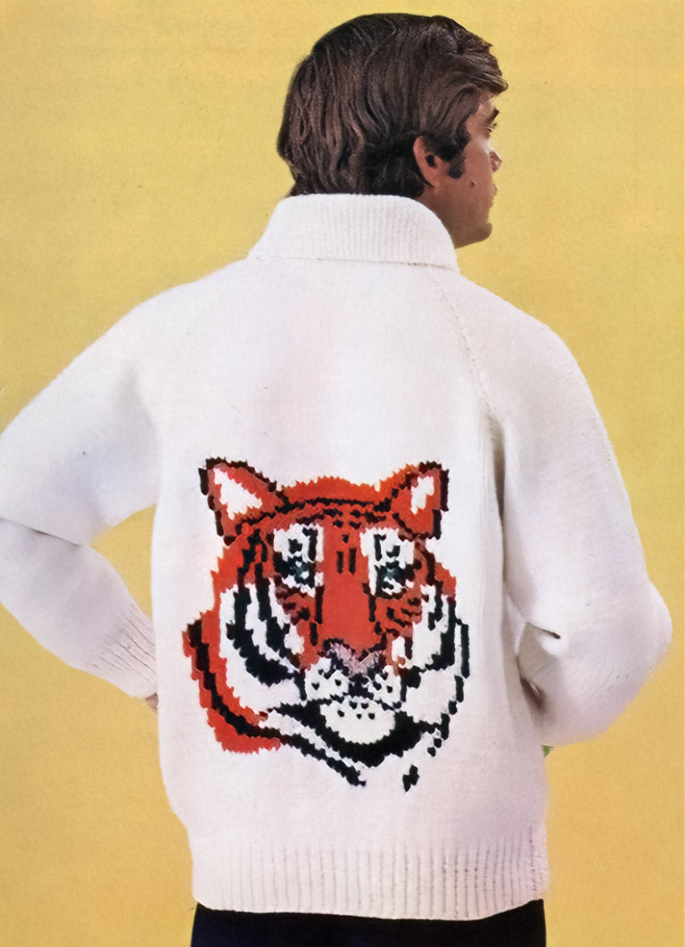Men's or Ladies' Tiger Cardigan Pattern – Mary Maxim