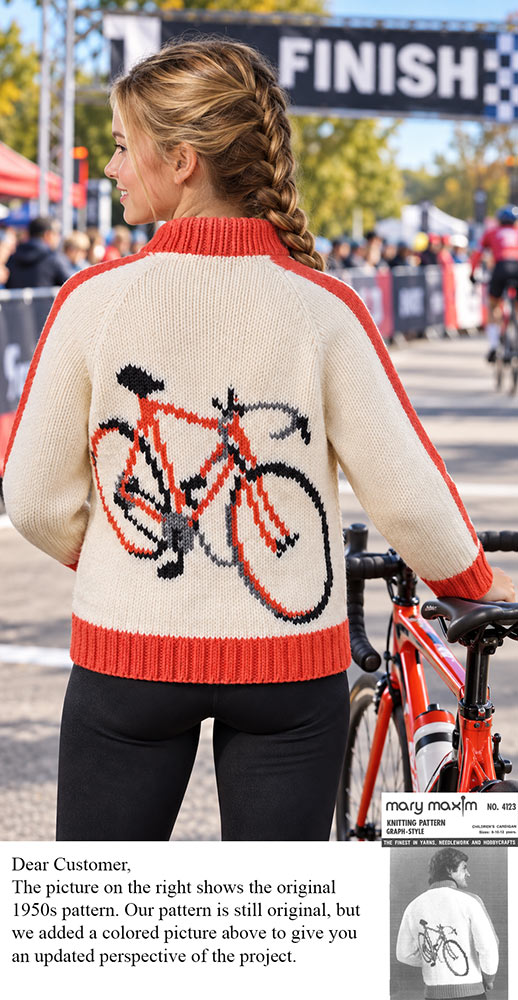 Patrón de cárdigan de bicicleta para niños