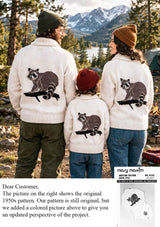 Men's or Ladies' Raccoon Cardigan Pattern