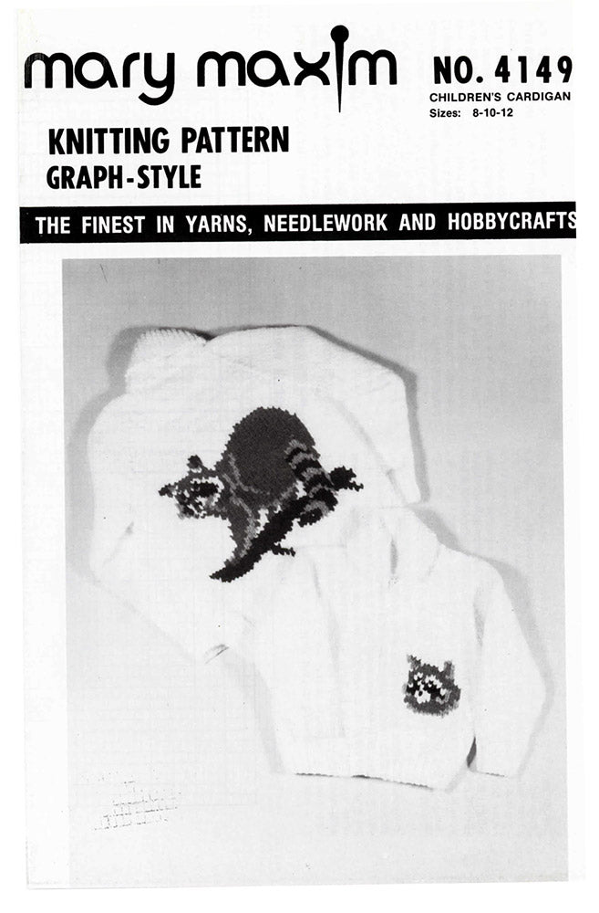 Children's Raccoon Cardigan Pattern – Mary Maxim