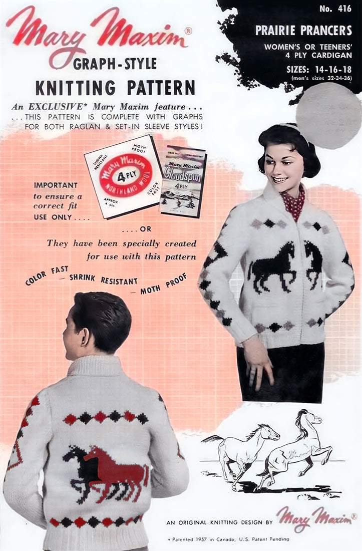 Prairie Prancers Ladies' or Youth's Cardigan Pattern – Mary Maxim