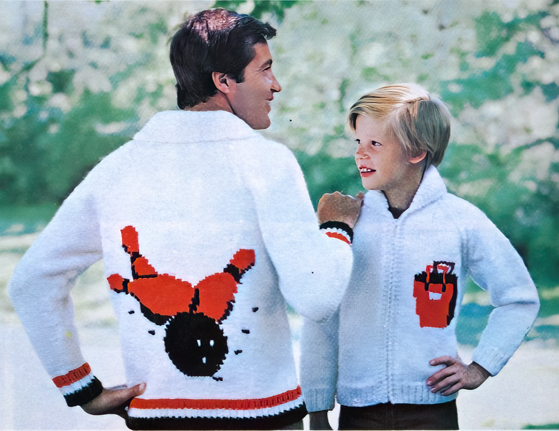 Men's or Ladies' Bowling Cardigan Pattern