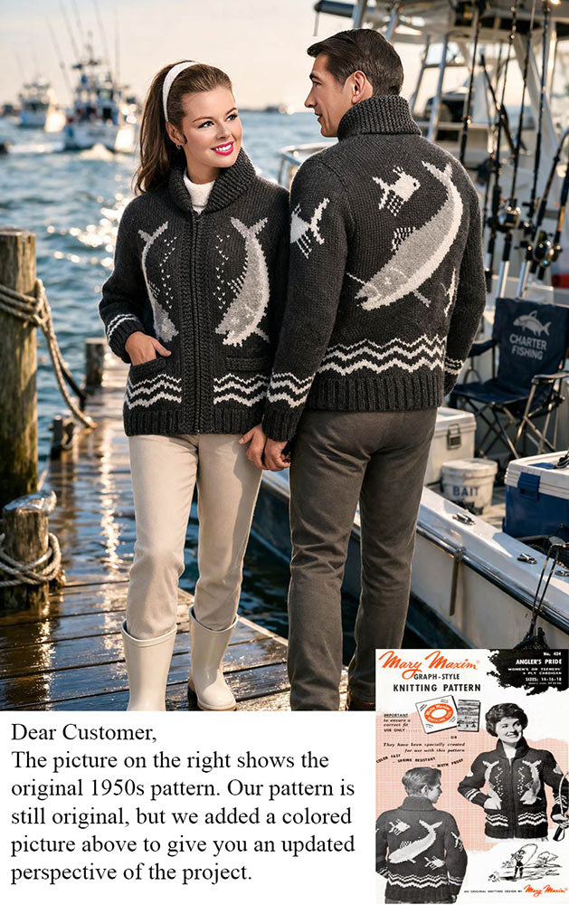 Ladies' or Youth Angler's Pride Cardigan Pattern