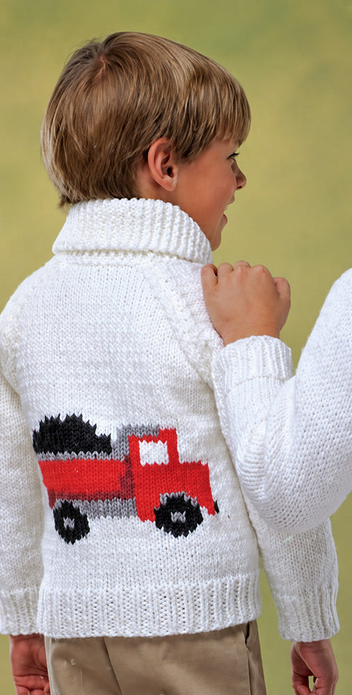 Patrón de cárdigan de camión para niño