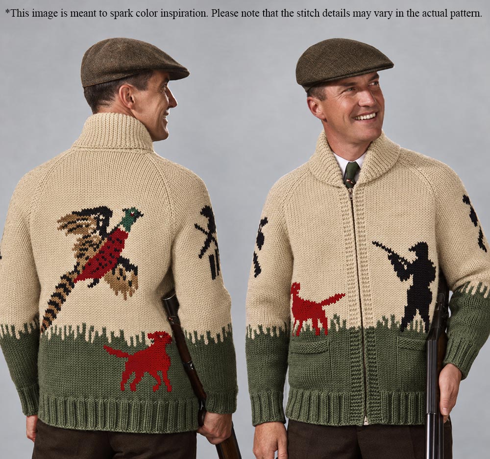 Men's or Ladies' Pheasant Hunt Cardigan Pattern – Mary Maxim
