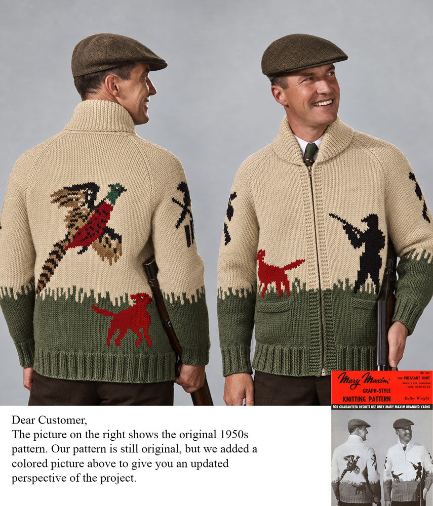 Patron de cardigan de chasse au faisan pour hommes
