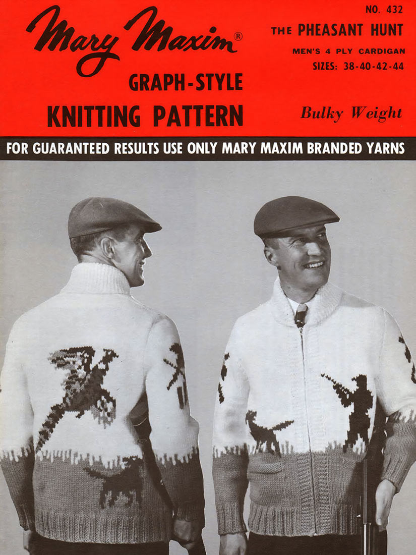 Men's or Ladies' Pheasant Hunt Cardigan Pattern – Mary Maxim