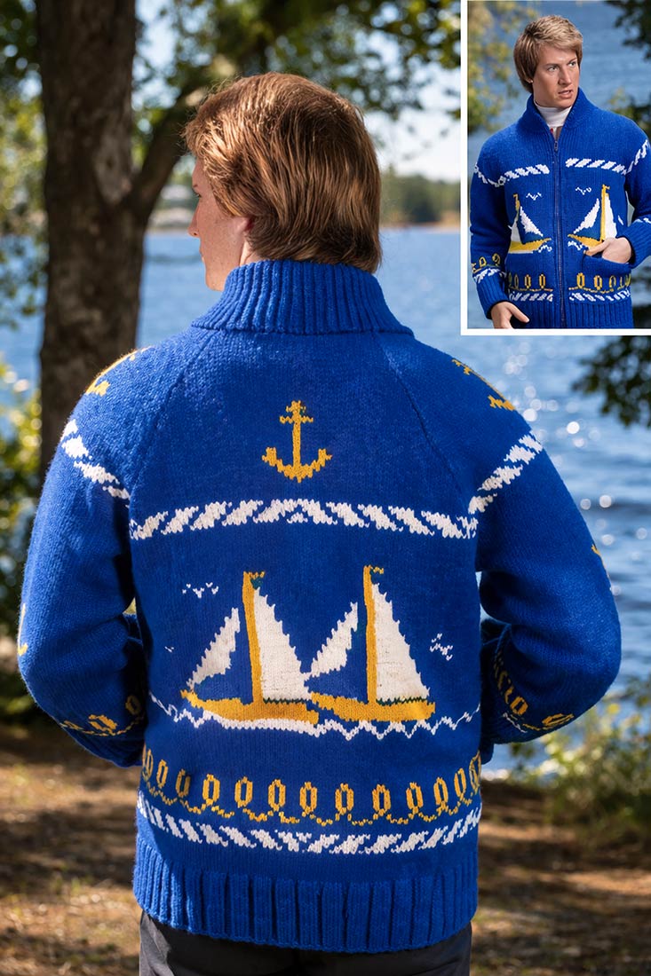 Ladies' or Youth Sailing Time Cardigan Pattern – Mary Maxim