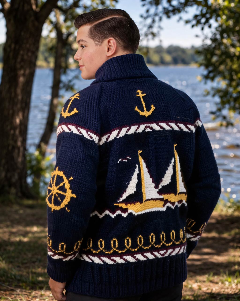 Ladies' or Youth Sailing Time Cardigan Pattern – Mary Maxim