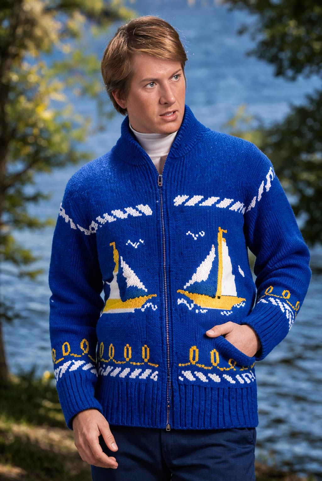 Ladies' or Youth Sailing Time Cardigan Pattern – Mary Maxim