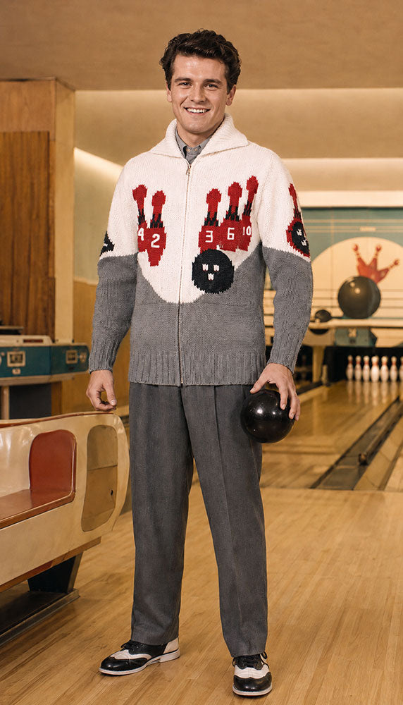 10 Pin Bowling Cardigan Pattern – Mary Maxim