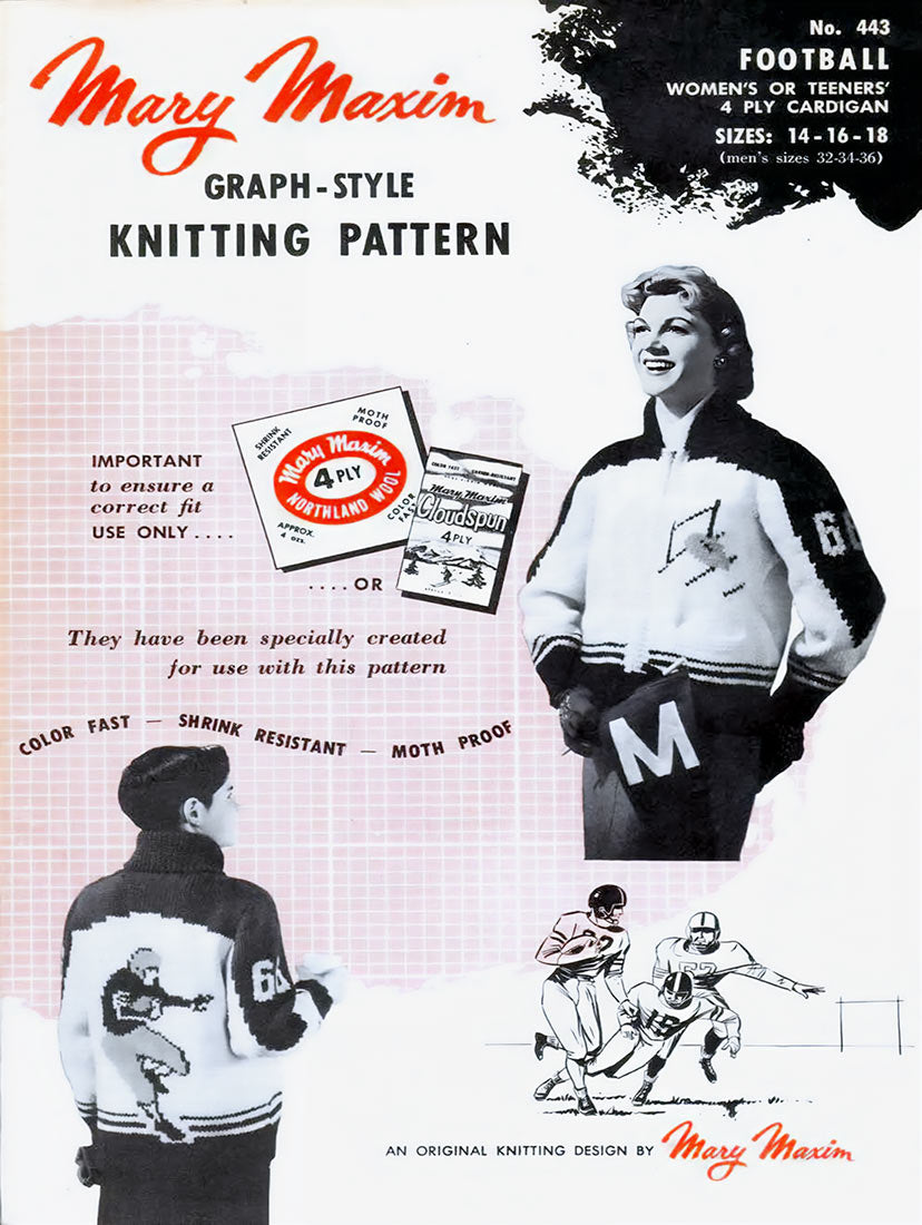 Ladies' or Youth Football Cardigan Pattern – Mary Maxim