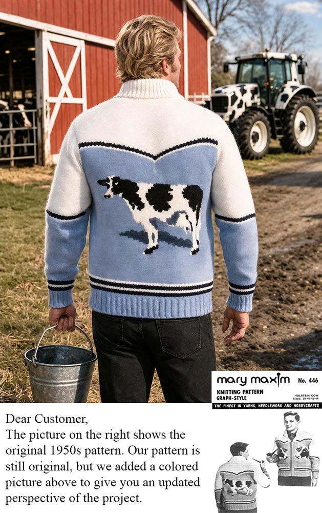 Holstein Cow Cardigan Pattern